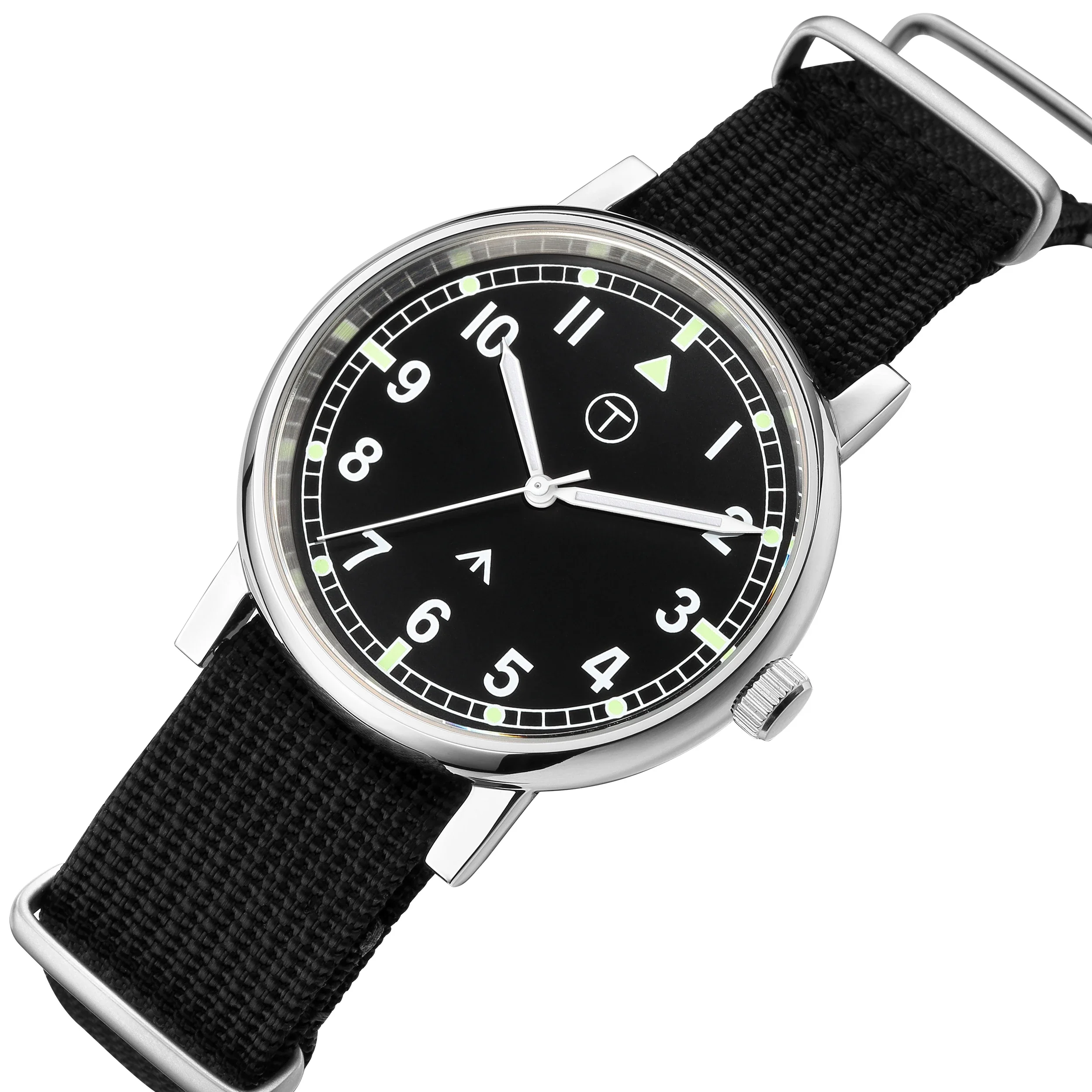 신비한 코드 36MM 남성용 시계 일본 석영 무브먼트 파일럿 방수 스테인레스 스틸 레트로 시계