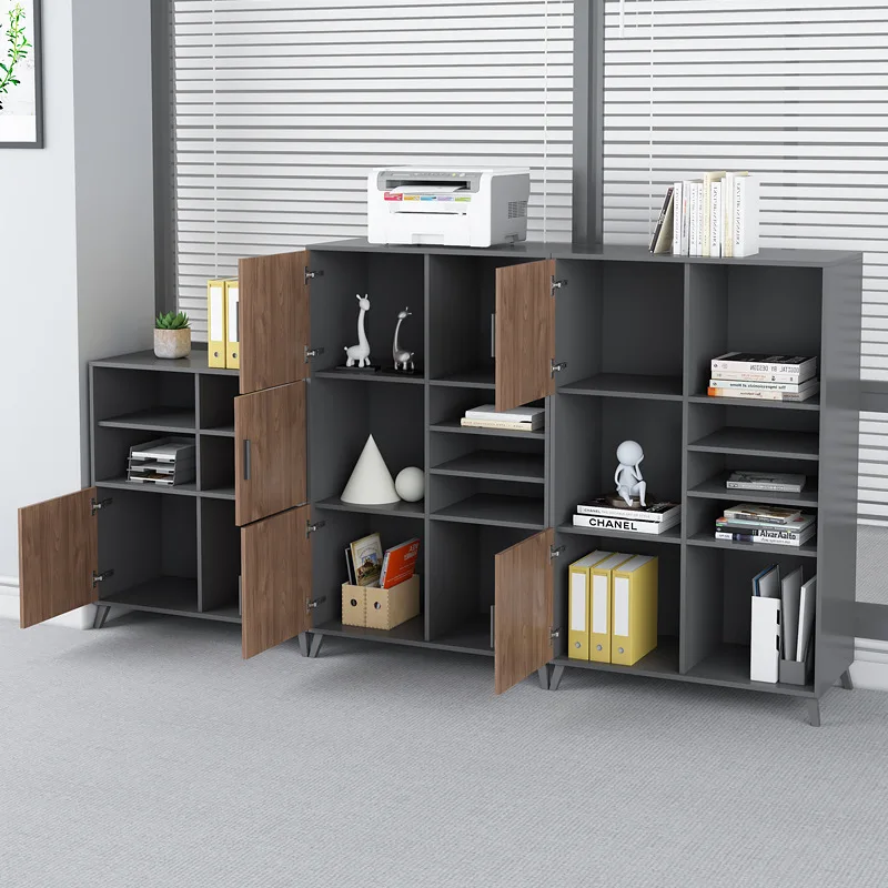 Office minimalist modern wooden locker with lock, movable storage cabinet, storage cabinet
