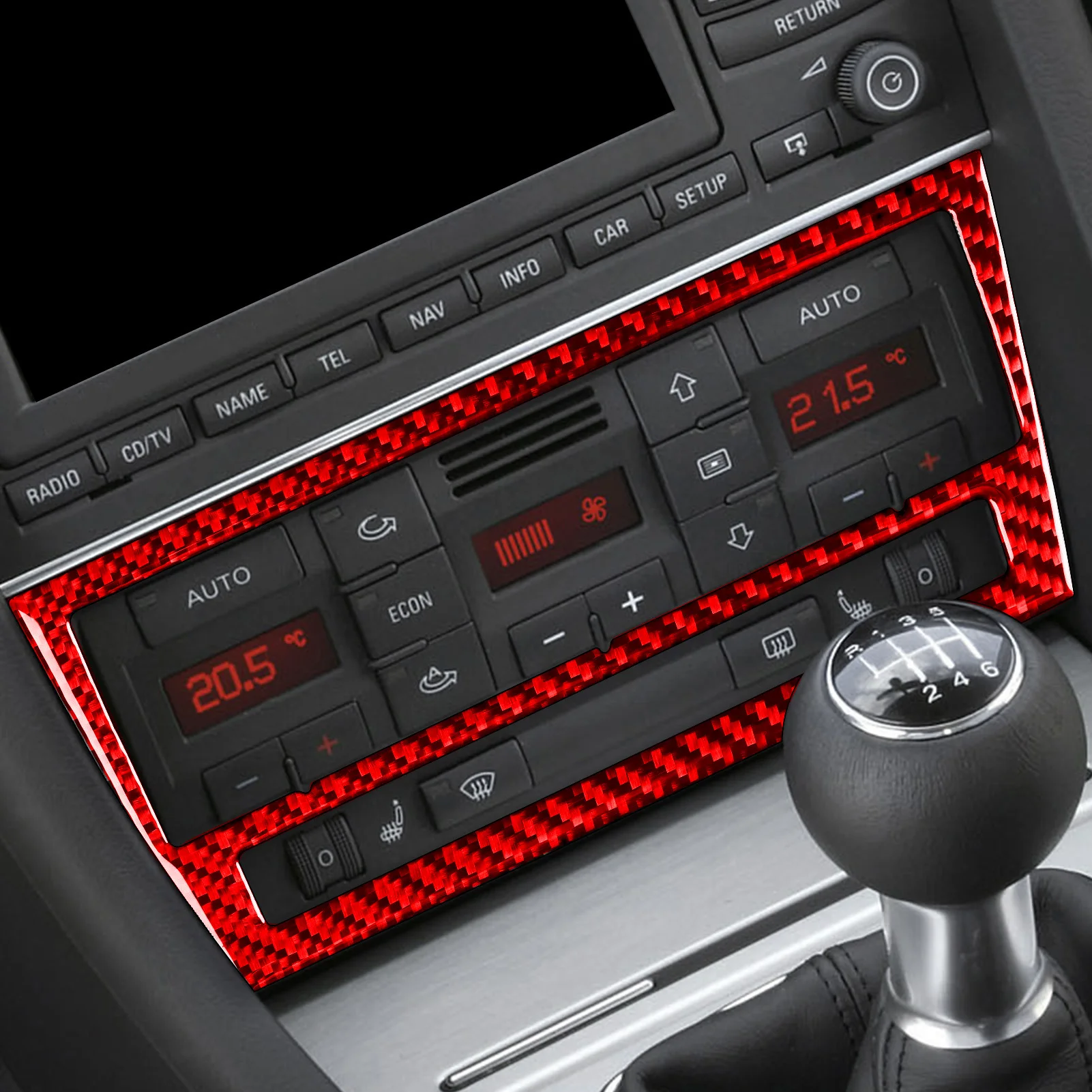 غطاء لوحة تكييف هواء السيارة الداخلية من ألياف الكربون ، ملصق زخرفي ، ملحقات لأودي A4 ، S4 ، B7 ، ، من من من ألياف الكربون ، تزيين