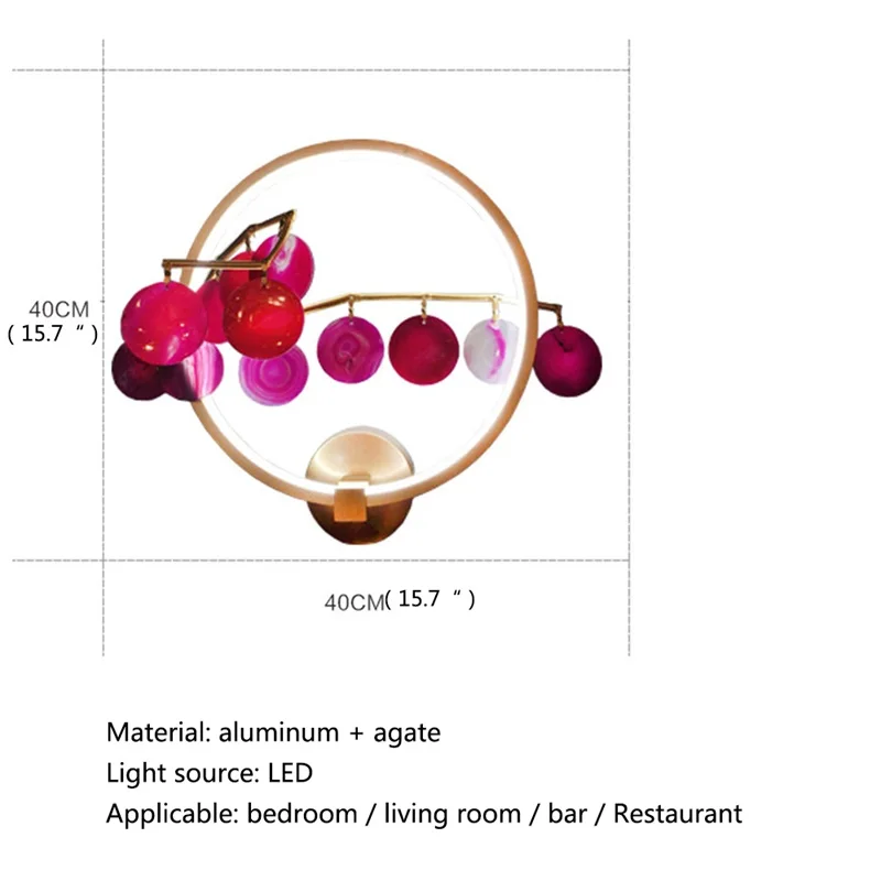 86LIGHT Modern Wall Lamp Round Creative Design Agate Flower Sconce LED Decorative Fixtures Corridor Lighting