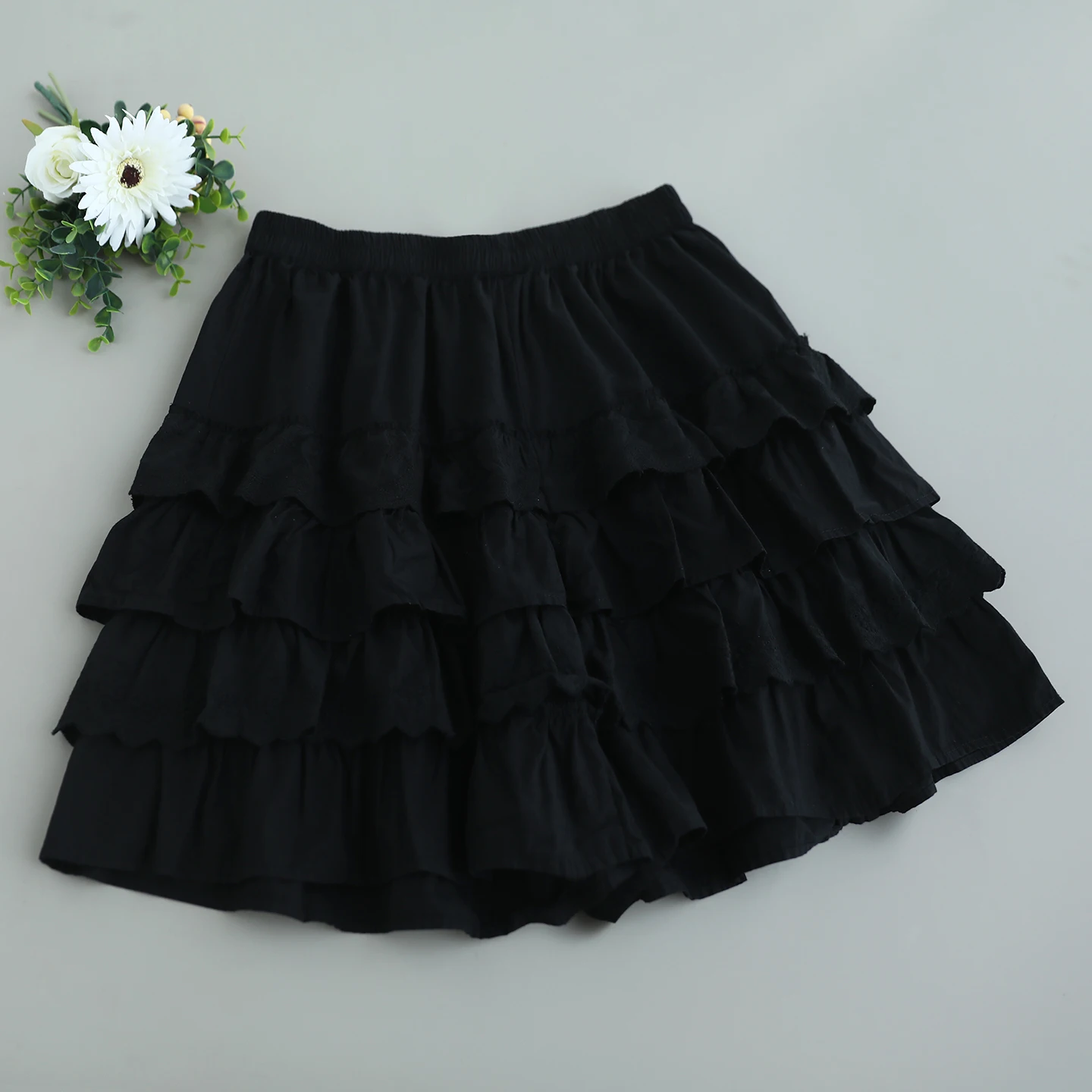 Japanse Sweet Mori Girl Kawaii Lace Embroidery Cake Skirt Shorts Women Summer Elastic Waist Cotton Ruffles Safety Shorts