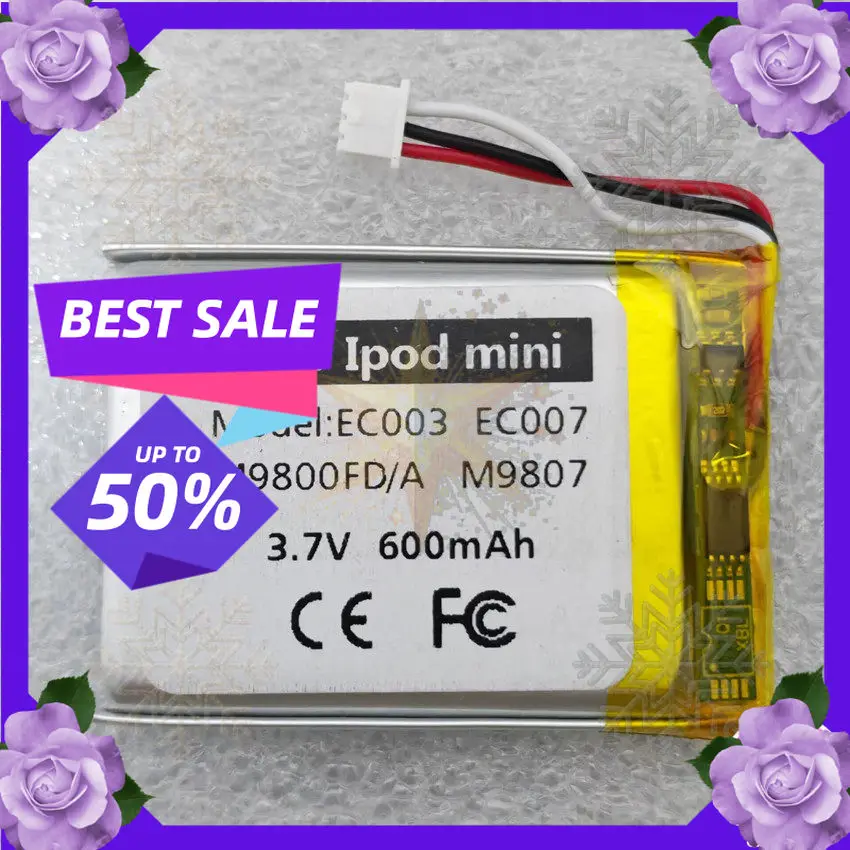 SWZY 616-0229 616-0232 EC003 Battery for Ipod Classic Video Player Battery IPOD Mini MP3/4 M9804/9801/9805/9806 Battery A1136