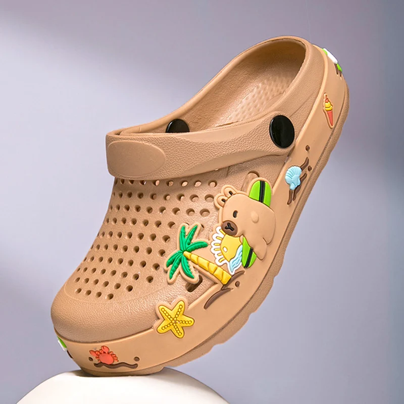 Schattige kinderen slippers cartoon meisjes klompen oorsprong ontwerp kinderen zomer strand water blote voeten schoenen zachte meisjes slippers sandaal