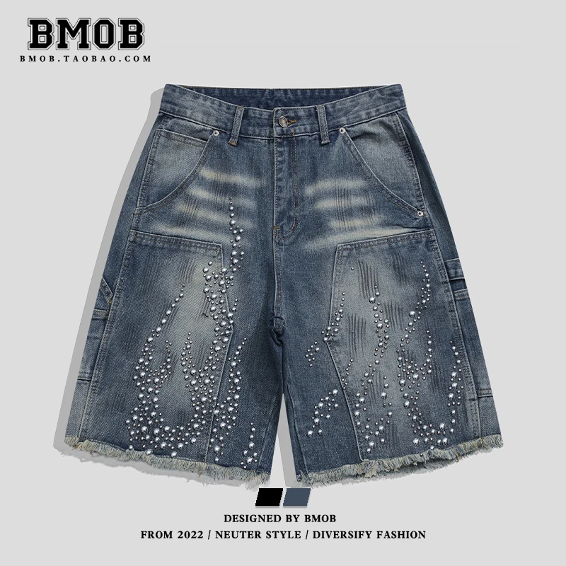 

Fashion Harajuku Vintage High Waist 2000S Blue Denim Shorts Women's Casual Loose Fit Y2K Punk Streetwear Style Baggy Shorts