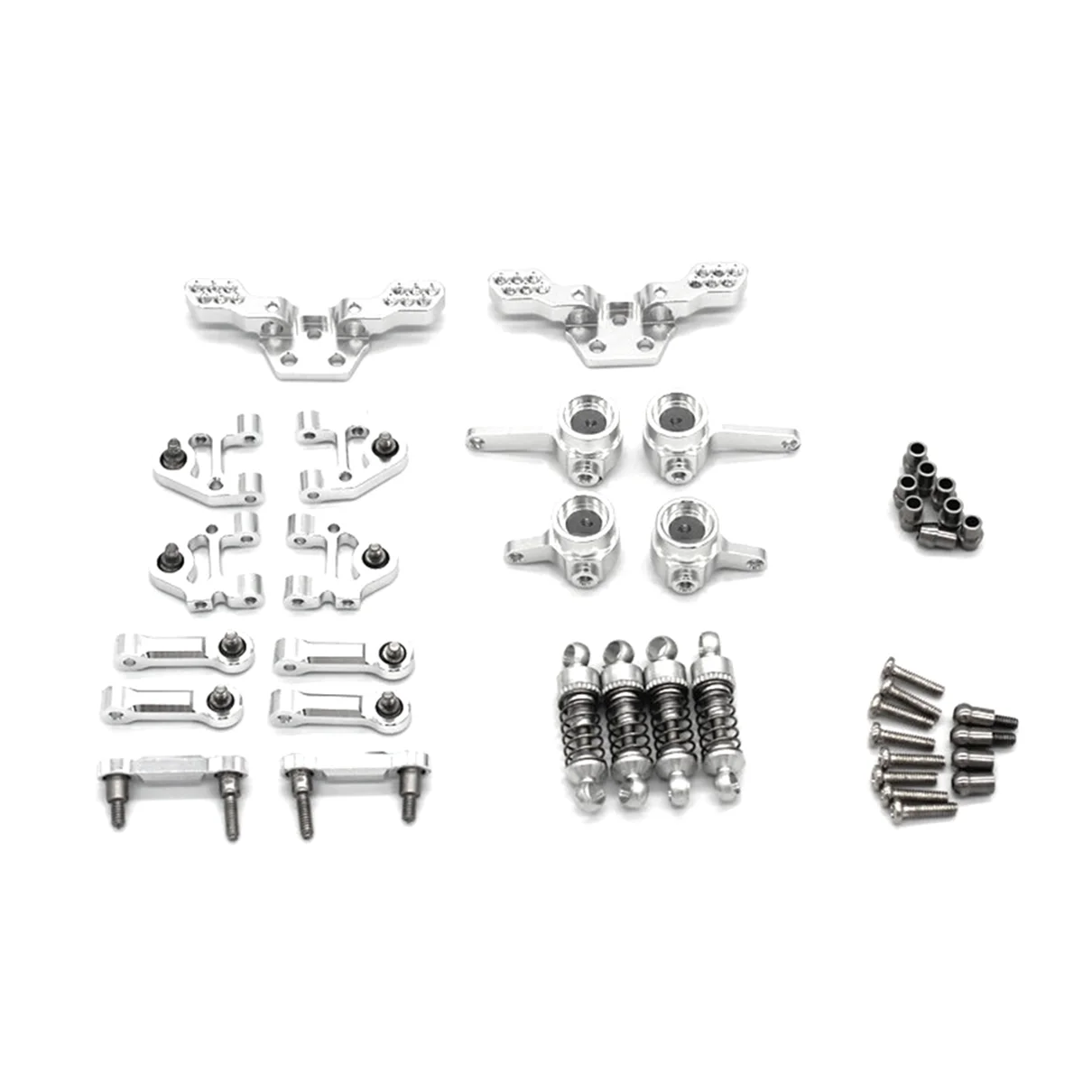 For Wltoys 284131 284010 284161 K989 K969 1/28 RC Car Metal Upgrade Parts Shock Absorber and Shock Mount Silver