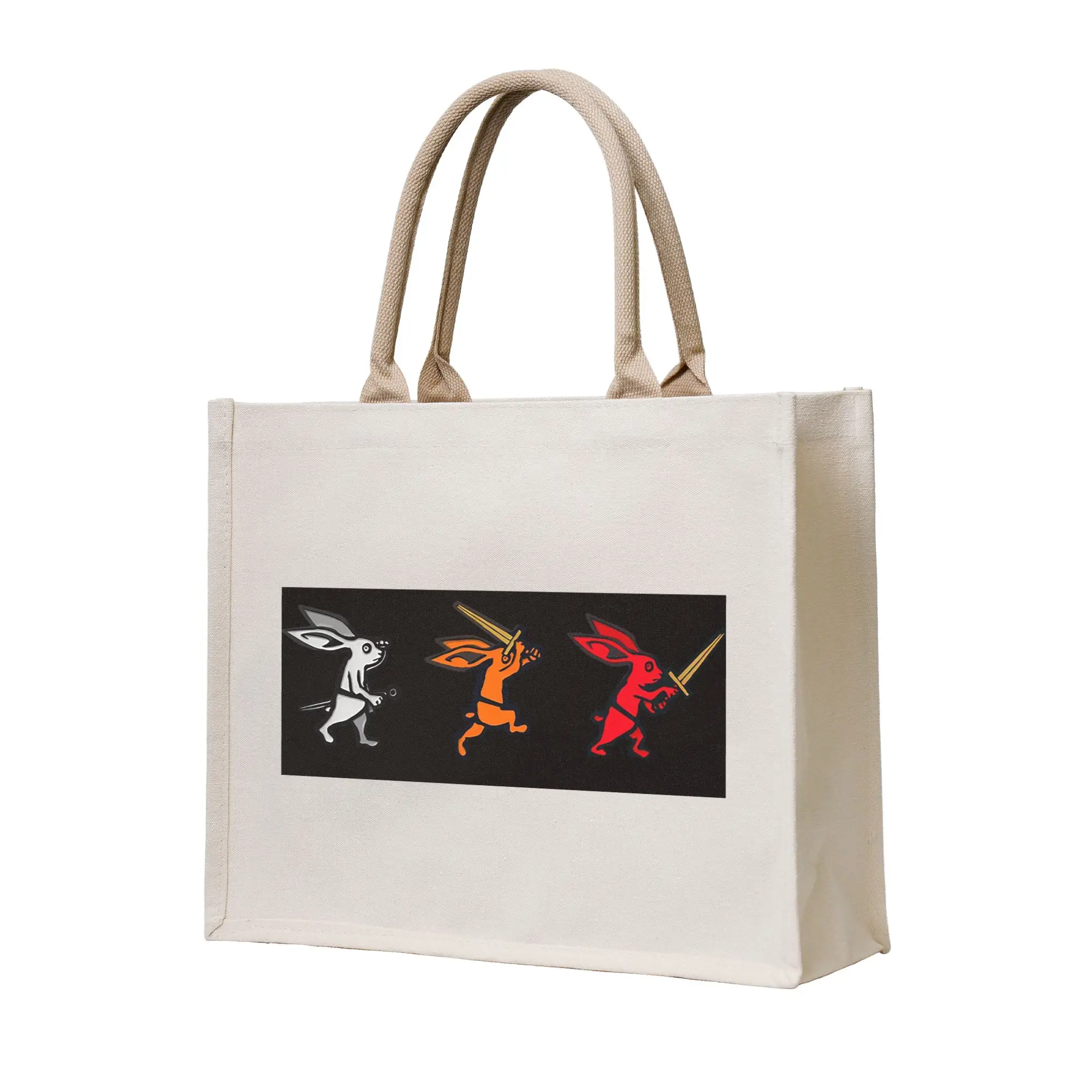 

Сумки для покупок Rabbit Trio Kingdom Come Deliverance II, холщовая сумка-тоут, многоразовая сумка-тоут для девочек, дорожная сумка через плечо