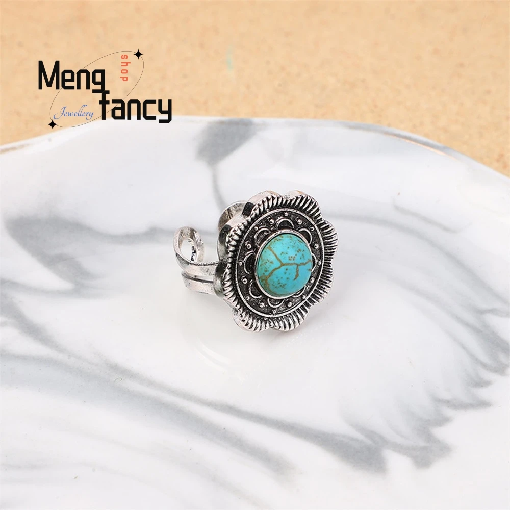 

High-grade New Turquoise Ring For Personalized Men Elegant Fashion Jewelry Best Selling Handicraft Popular Exquisite Luxury
