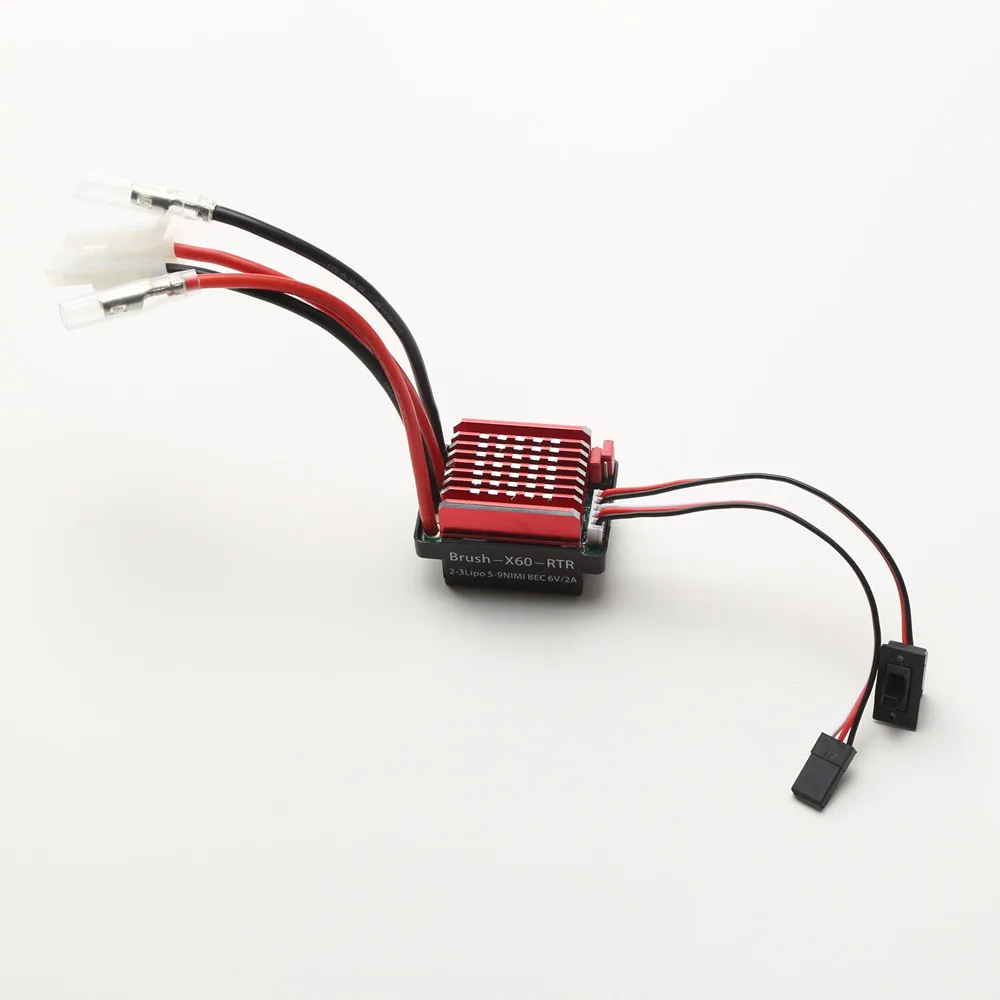 60A Brushed ESC Electric Speed Controller 6V/2A BEC for 1/10 RC Car Traxxas TRX4 TRX6 D90 HSP Redcat 4WD Truck Monster Crawler