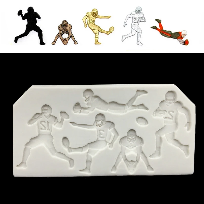 Football Golf Rugby Baseball Shape Cake Side 100% Platinum Silicone Sugarcraft Mould, Fondant Cake Decorating Tools Bakeware