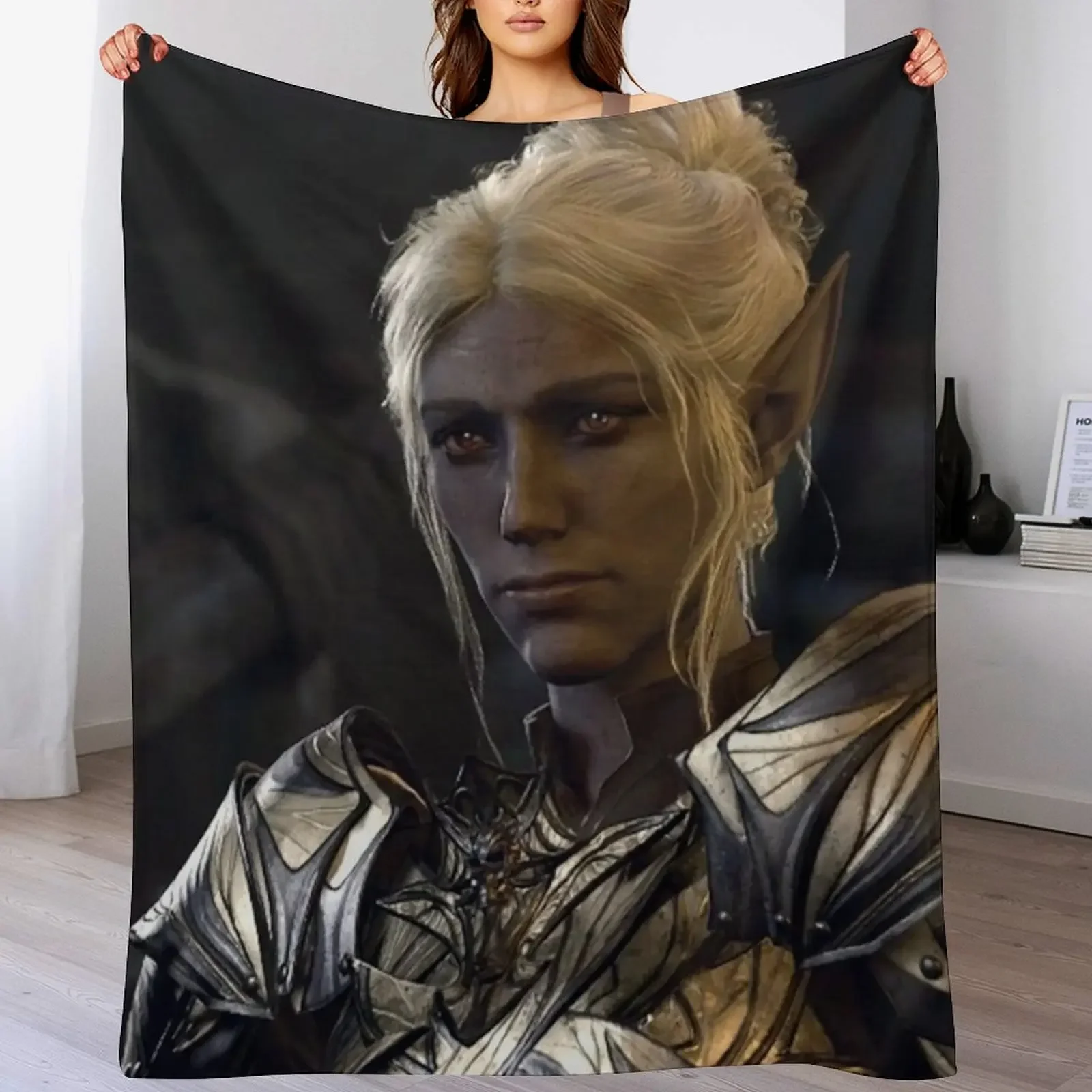 Minthara the Drow Elf Oathbreaker Paladin Adventurer first meeting Throw Blanket Picnic Travel Sleeping Bag Blankets