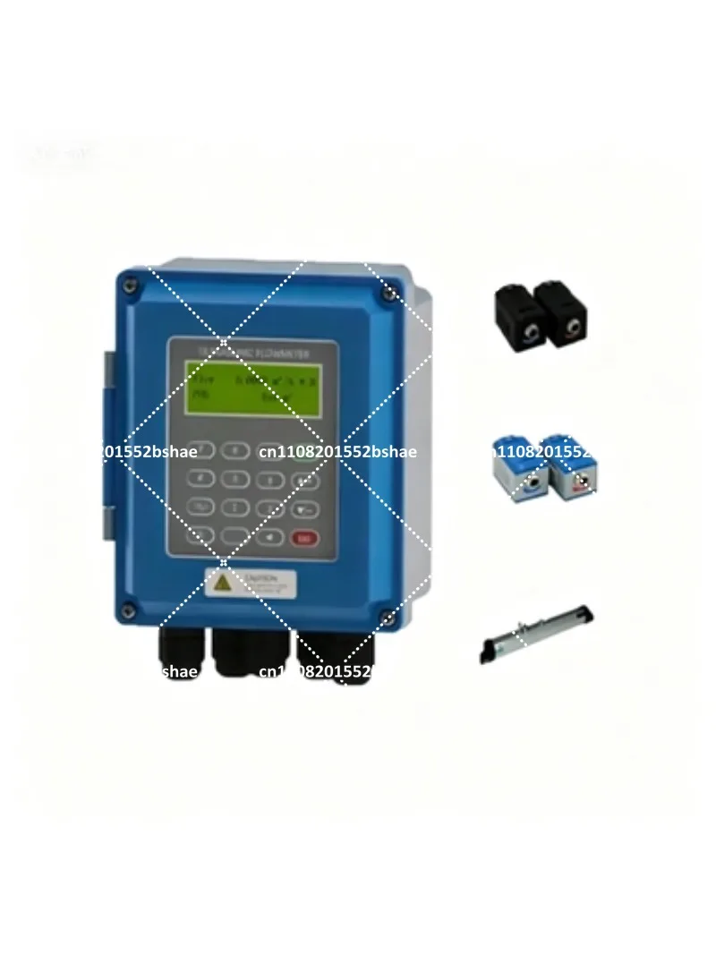Wall Mounted Ultrasonic Water Flow Meter IP67 with TS-2 TM-1 Sensor for Liquid Flow Rate Measurement RS485