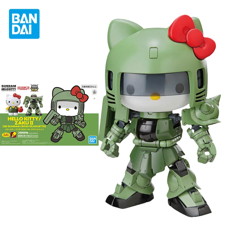 

Bandai Gundam Anime Figure SDCS BB HELLO KITTY/ ZakuII Action Figure Toys for Boys Girls Kids Christmas Gift Collectible Model