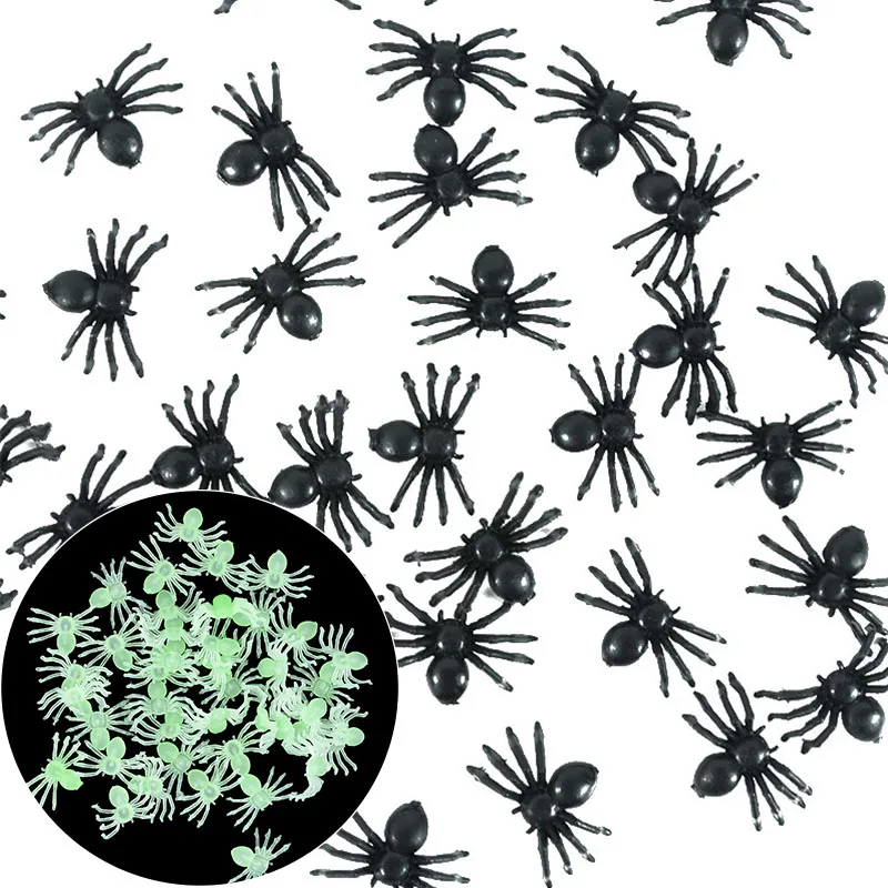 Halloween Simulation Spinnen leuchtende Spinne realistische Fledermaus Käfer Insekten Streich Spielzeug Halloween Party nach Hause Spukhaus Dekor Requisiten