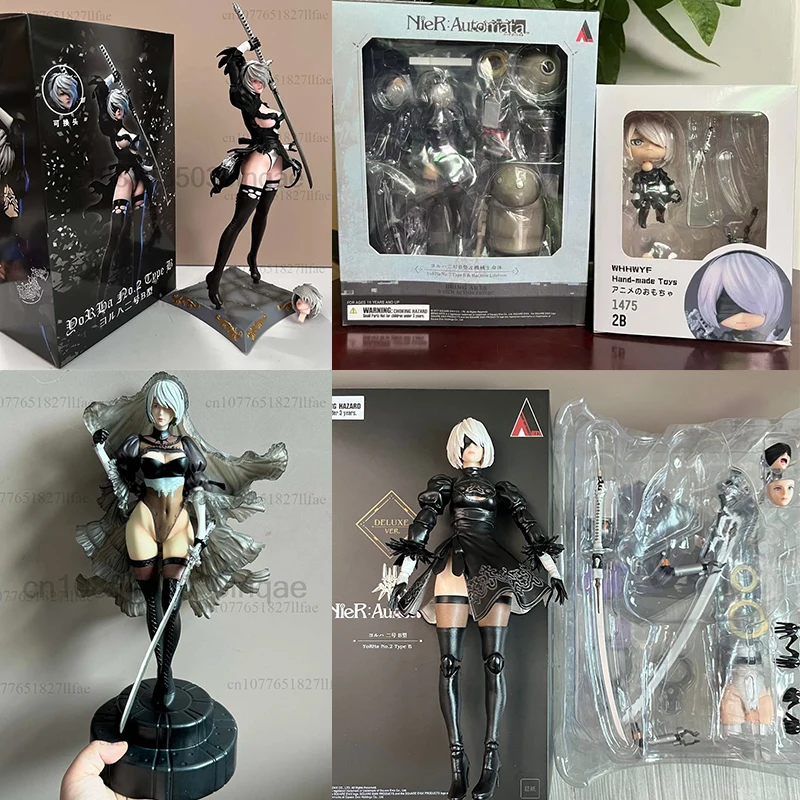 Play Arts NieR: Automata Type B 2B Deluxe Edition 1475 YoRHa Automata 2B & Machine Lifeform Figuur Nr. 2 A2 Gril Action Figure Speelgoed