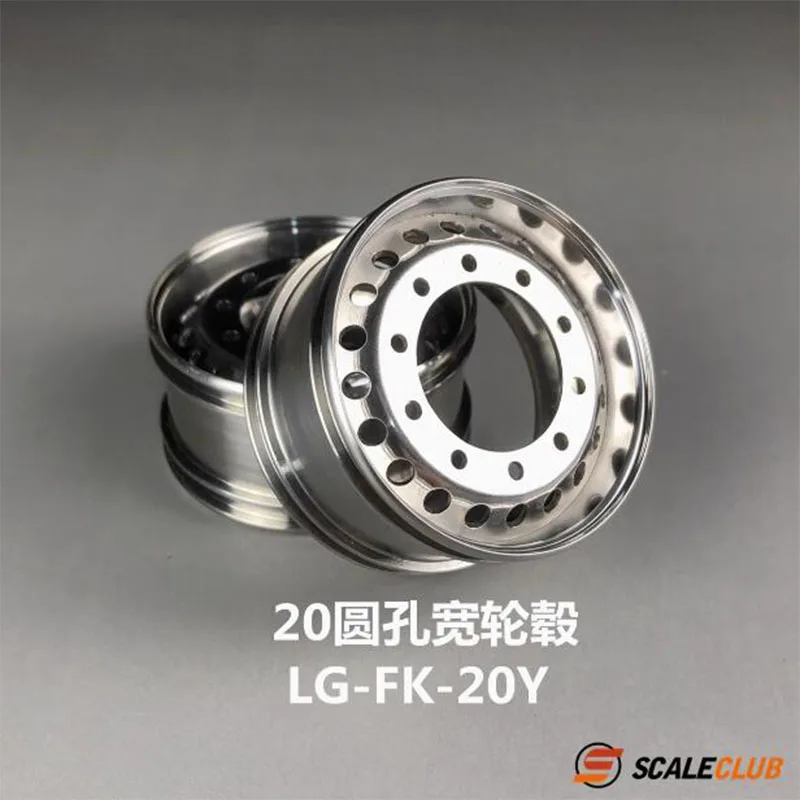 Scaleclub Model 1/14 Drag Head Mud Upgrade Stainless Steel Wheel Classic 20 Circular Holes For Tamiya Lesu Rc Truck