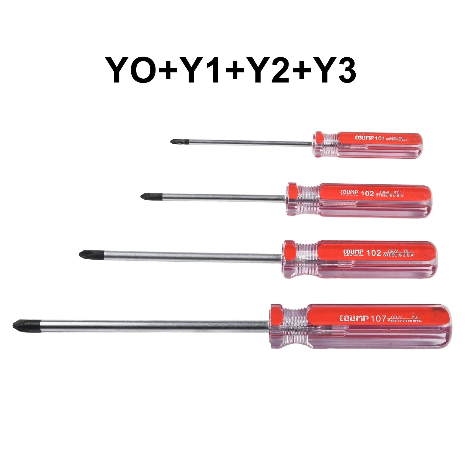 4pcs Y-shaped Screwdriver Y0/Y1/Y2/Y3 Magnetic Tip Screw Driver Spanner Hand Repair Tools Accessories 130-212mm