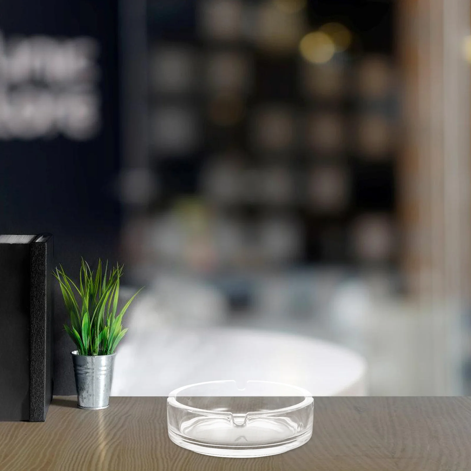 

2 Pcs Ashtray Holder for Home Crystal Heavy Glass Butt Container Office Indoor Use Clear