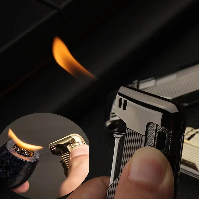 Butane Jet Lighter Multi-function Pipe Machine Slanted Fire Vintage Retro Open Flame Lighter Cigar Accessories gadgets for men