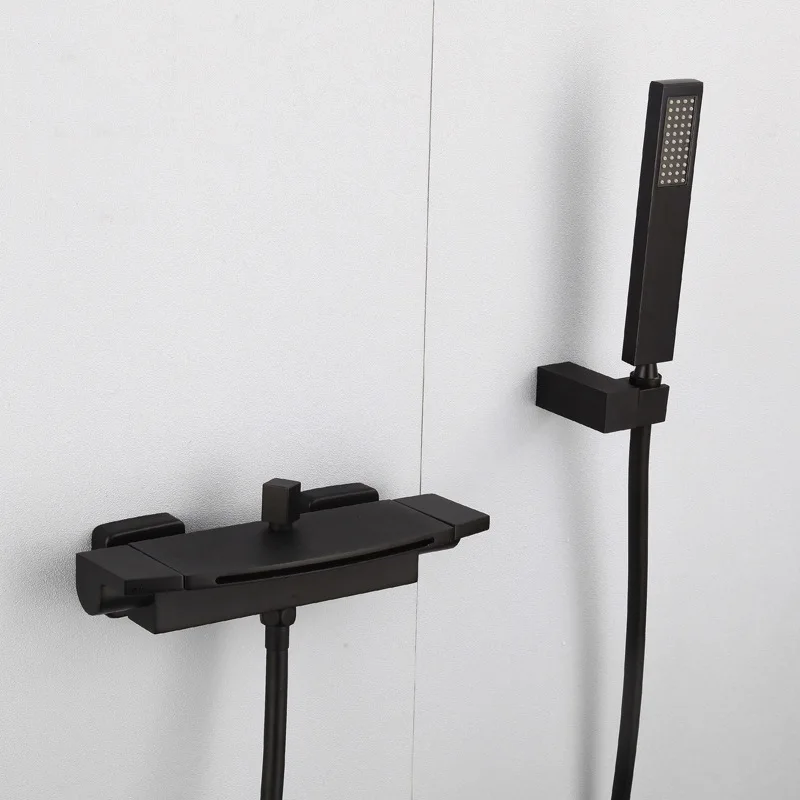 

Hot and cold pressurized shower set, bathtub waterfall, faucet wall-mounted