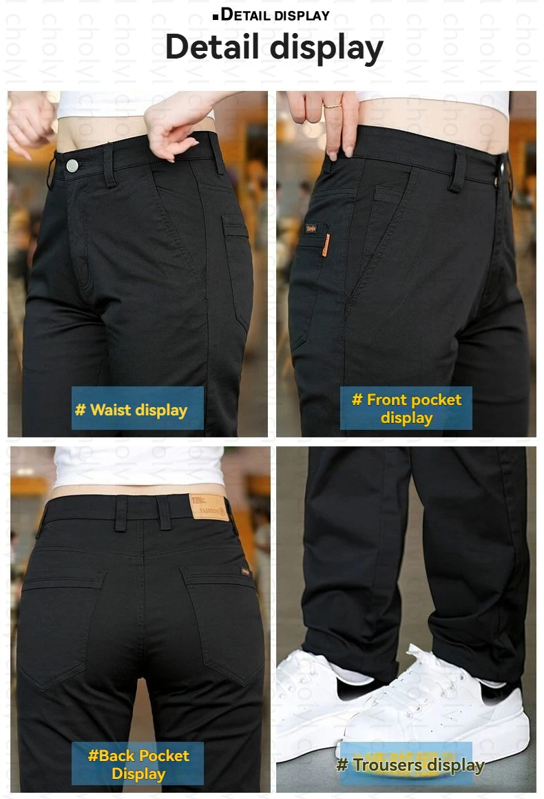 2026 Frühling Herbst Baumwoll-Herrenhose Trendige Vielseitige Elastische Leichte Business-Hose Formelle Schlanke Gerade Hose – Detail 18