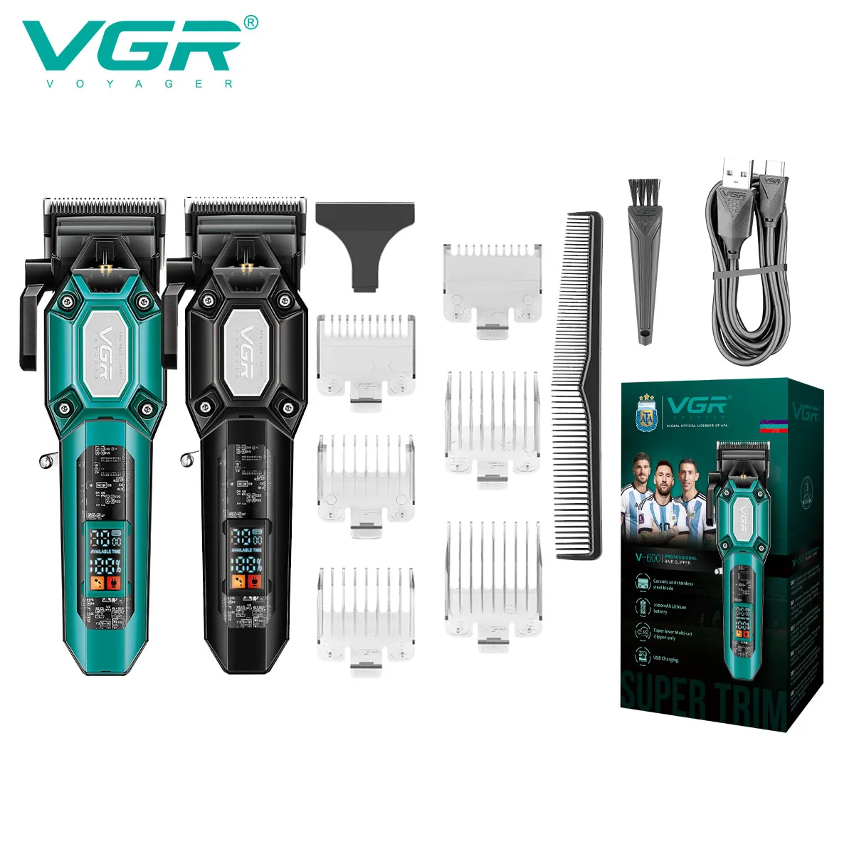 VGR Hair Trimmer Professional Clipper DC Motor Hair Cutting Machine Cordless Haircut Barber Electric Hair Trimmer for Men V-600