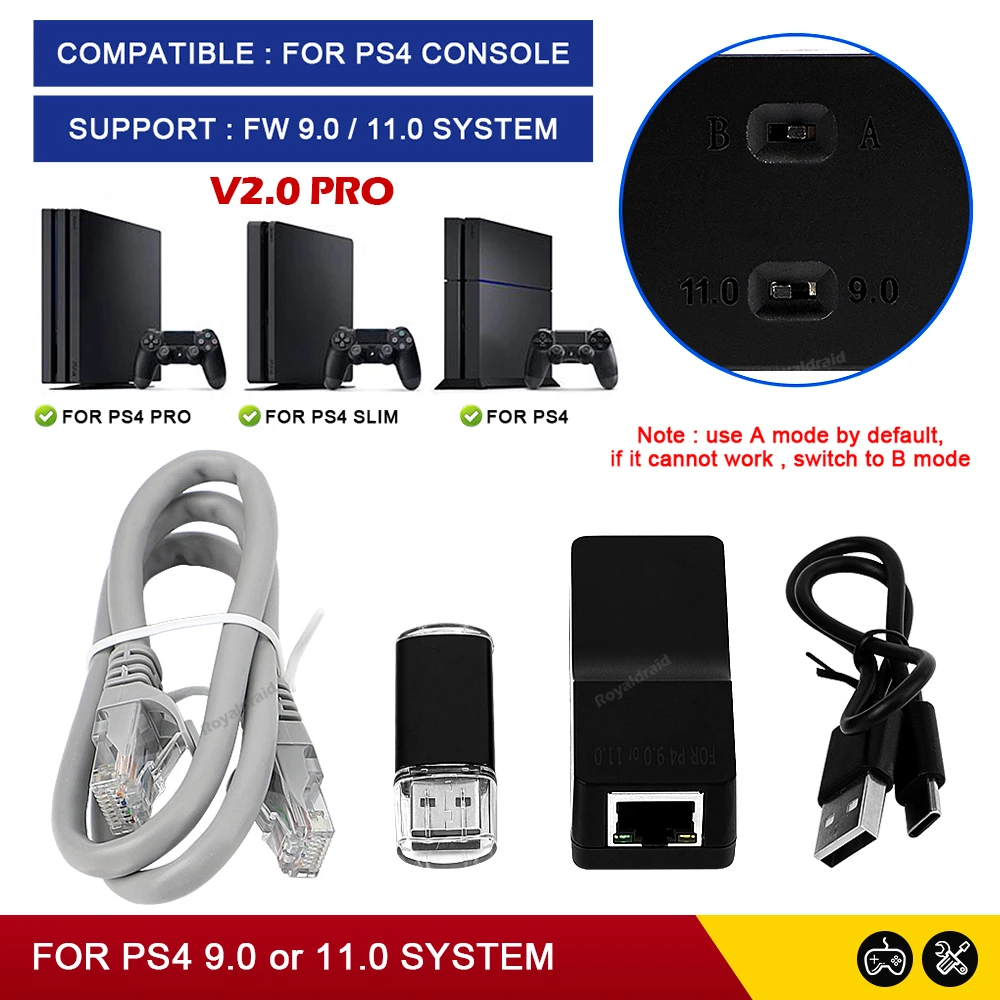 V2.0 Pro One Key JB Tool USB Adapter For PS4 FW 9.0 11.0 System