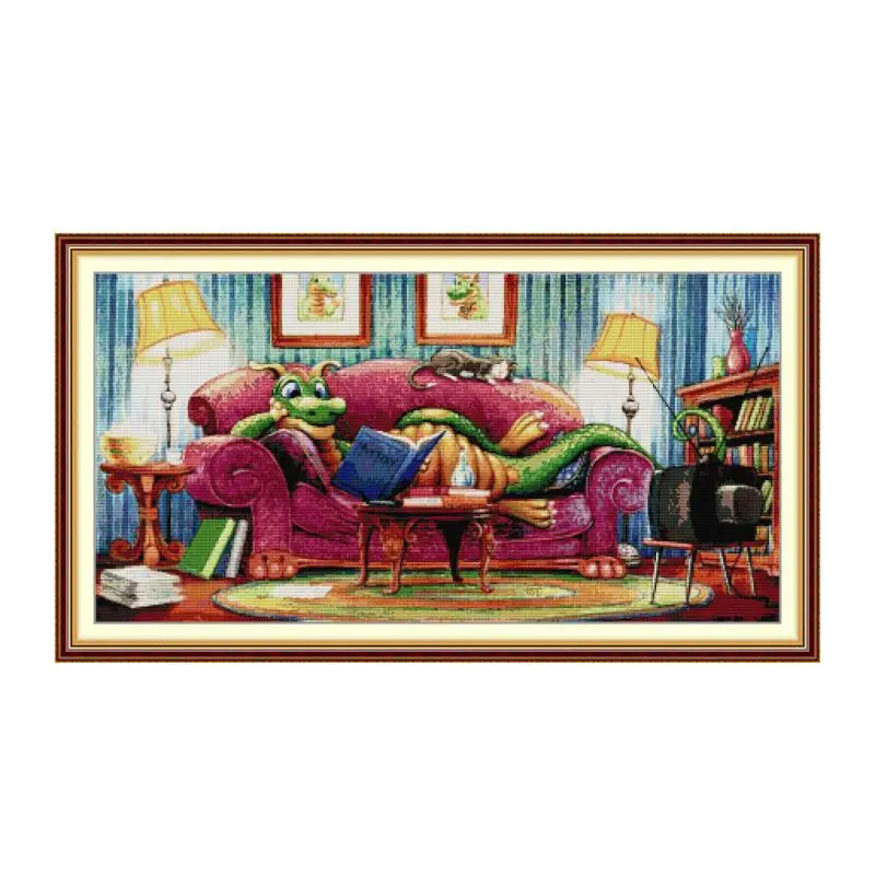 

Набор для вышивания крестиком «Повседневное чтение», 11CT, 14CT, 16CT, с канвой, нитками и иглой, для декора дома и интерьера