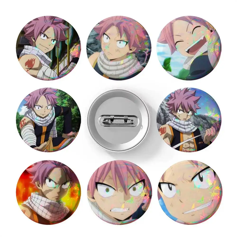 Anime Fairy Tail Natsu Dragneel  Badges Button Round Creative Pin Brooch Badge Bag Decor Accessories Fans Collect Friends Gifts