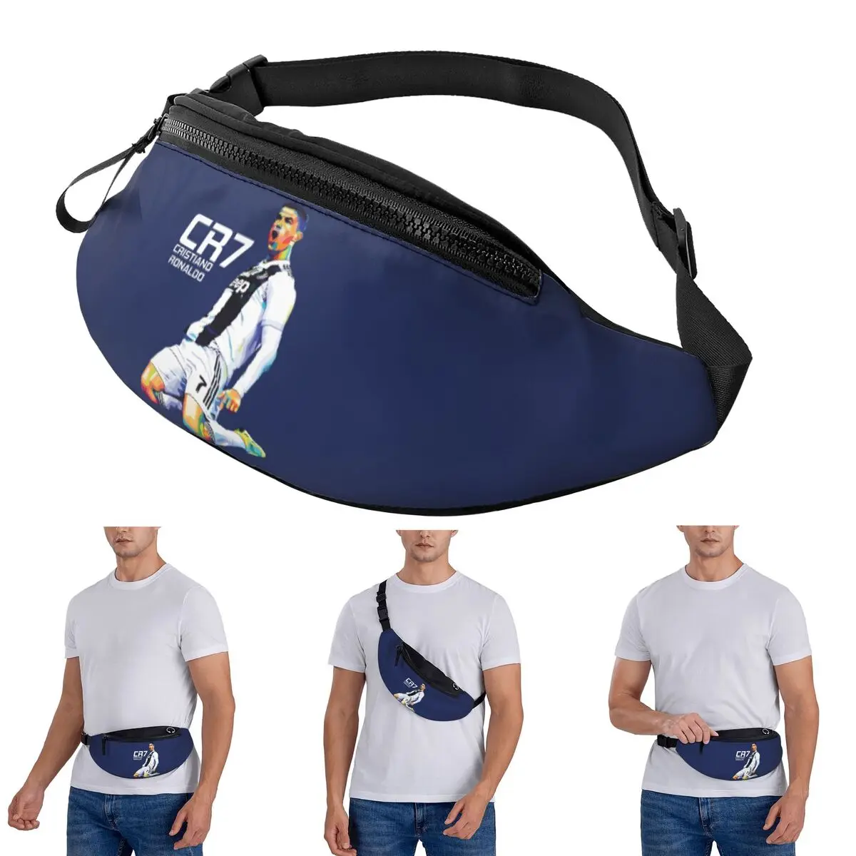 

Crossbody Waist Bag Cristiano Ronaldo Celebrates CR7 Men Women Fanny Pack Travel Running Money Phone Pouch