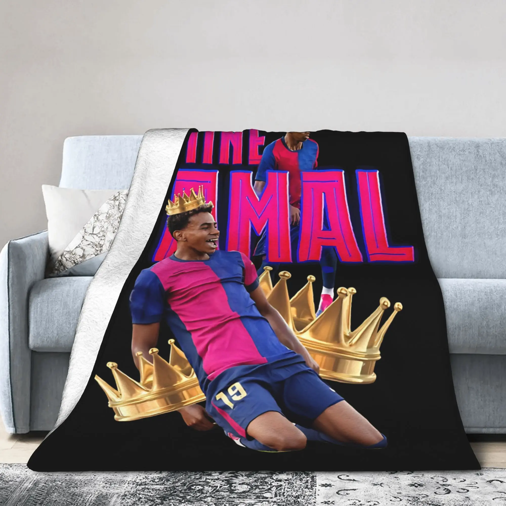 Lamine Y-Yamal Flannel Blanket Number 19 Football Creative Throw Blankets for Home 150*125cm Quilt