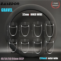 38mm Wide Road Bike Gravel Carbon Rim 49/54/59/64mm Deep Hook Hookless Symmetry Bicycle Wheel 32mm Inner T1000 Clincher Tubeless
