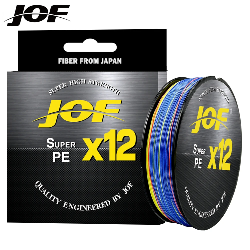 JOF  X12 Lure Line Braided Fishing Line Pesca Carp Multifilament Fly Wire PE Line Saltwater 12 Strands 100M 300M 25-92kg