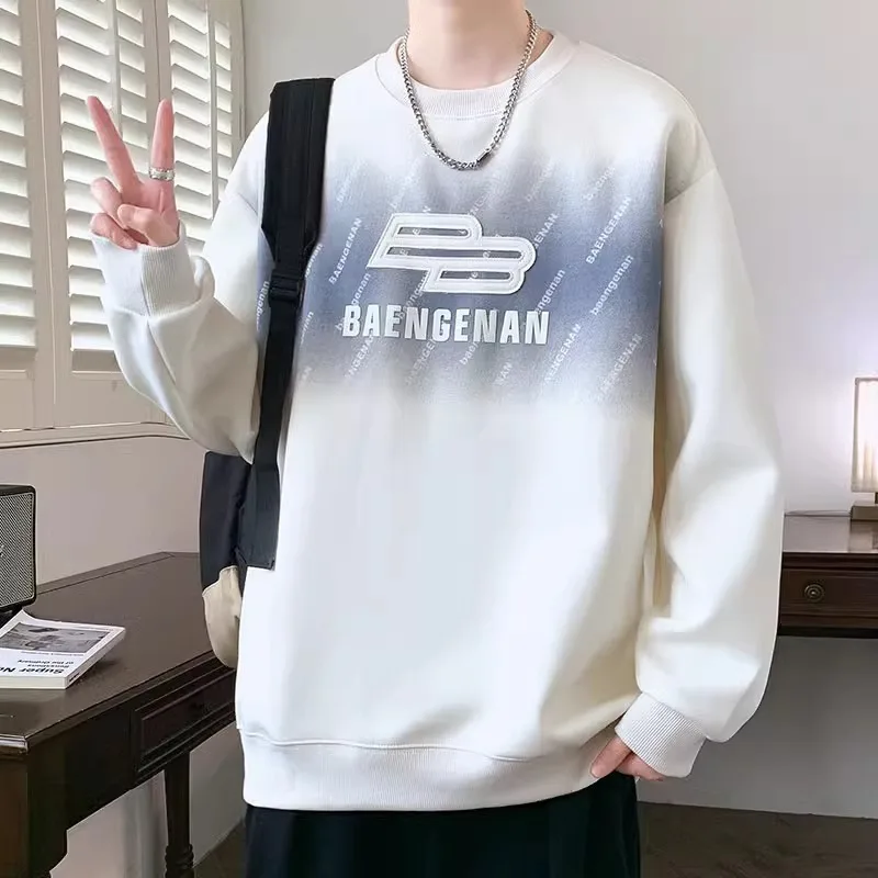 2025 جديد الرجال البلوز البلوفرات الخريف النمط الأمريكي المعتاد بأكمام طويلة تي شيرت S-5XL Harajuku كول موضة الذكور طباعة