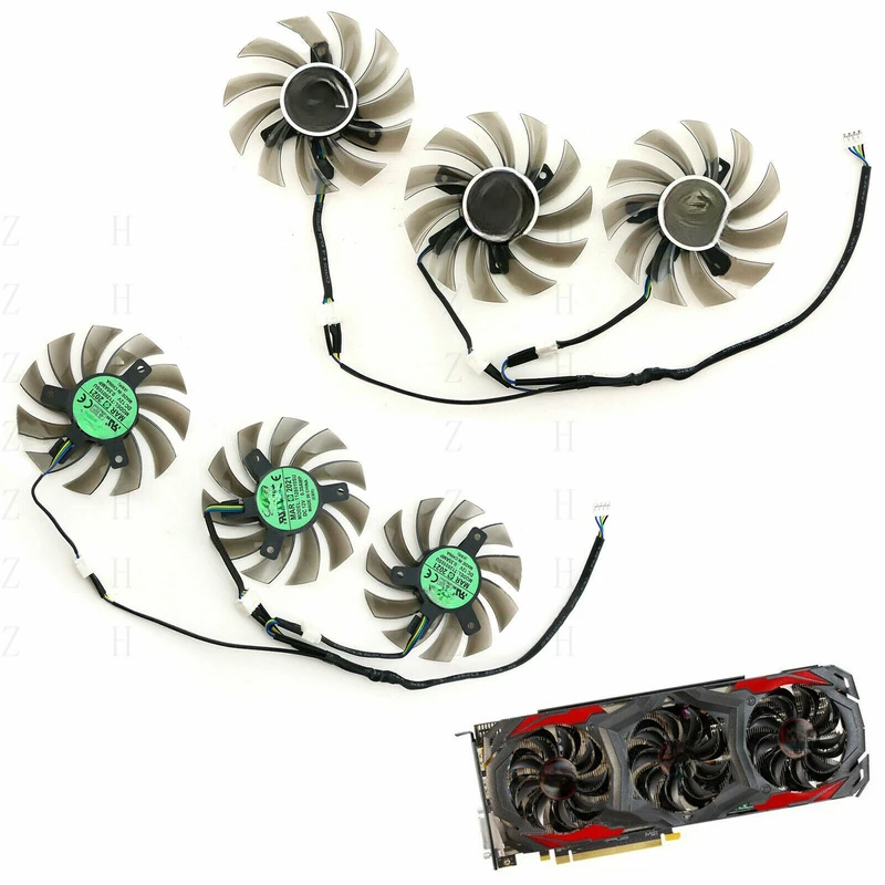 Z набор из 3 вентиляторов-кулеров для видеокарты DATALAND RX480 8 ГБ Red Devil GA81B2U
