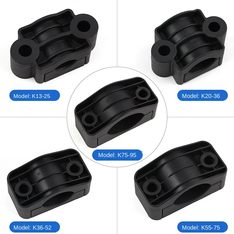 High voltage cable clamp cable fixture nylon pipe clamp three-core cable hoop wire clamp pipe