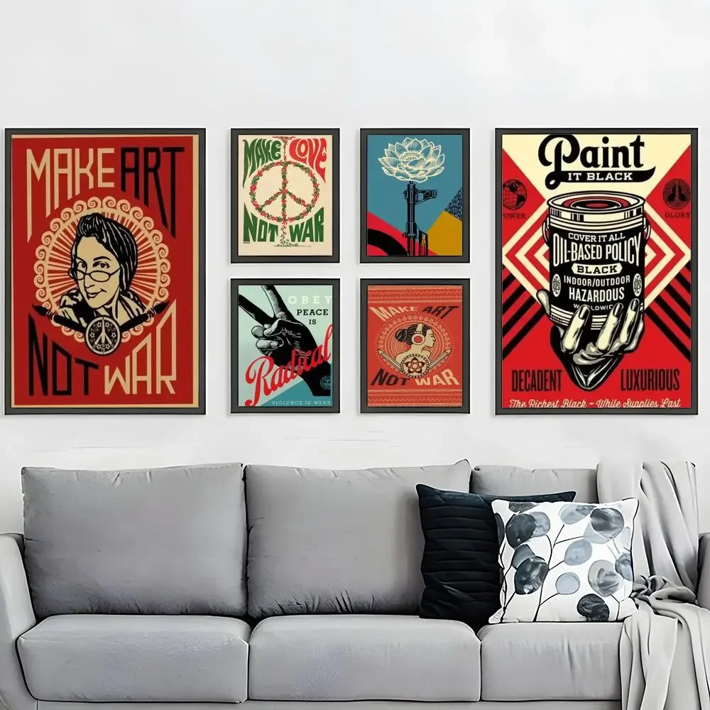 Popular Shepard Fairey Poster HD Waterproof Self-Adhesive Wall Art – Multi-Scene Use, Top Gift Pick