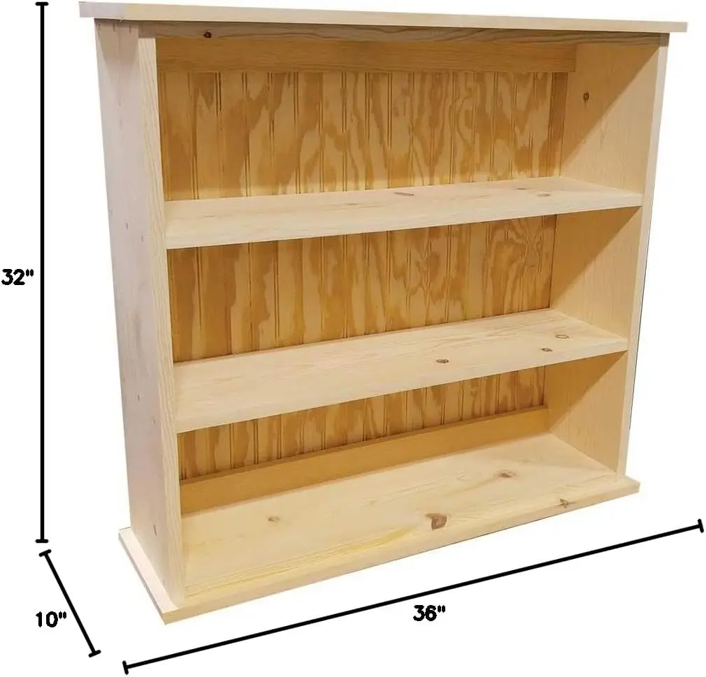 Bibliothèque Hall en bois massif, non fini, enrichi