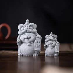 Chinese Lion Dance Decoration Novelty Silicone Mold Cement Epoxy Resin Plaster Handicrafts Making Tools Concrete Ornament Molds