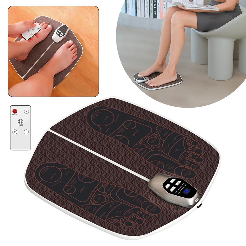 Foldable Foot Massage Pad USB Rechargeable 8 Modes EMS-Foot Massagers Mat Muscle Relaxation Pain Relief for Teens Adults Elderly