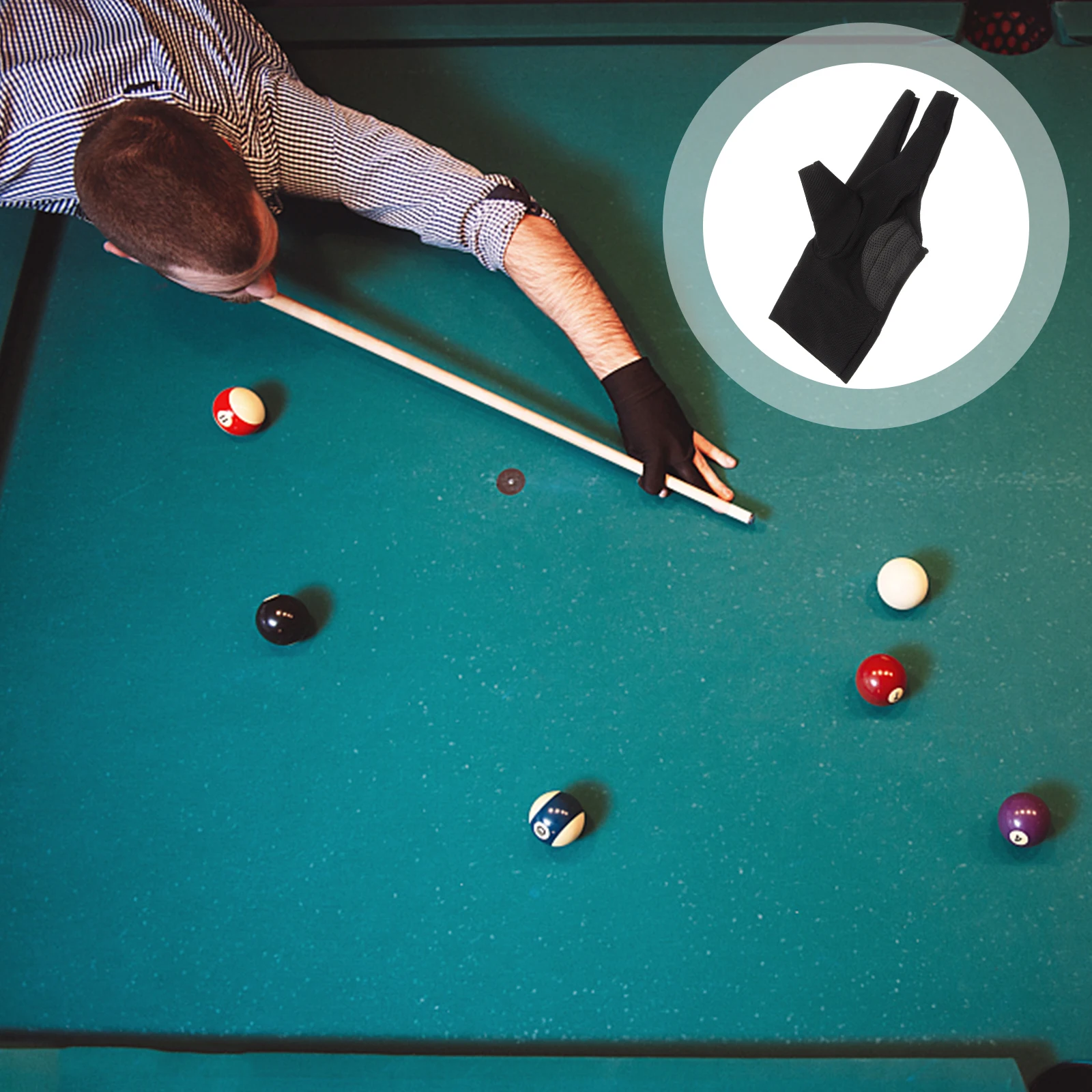 

2pcs Pool Cue Breathable Elastic Billiard Gloves Wear-Resistant Comfortable Protective Gloves For Snooker Billiards Men Left