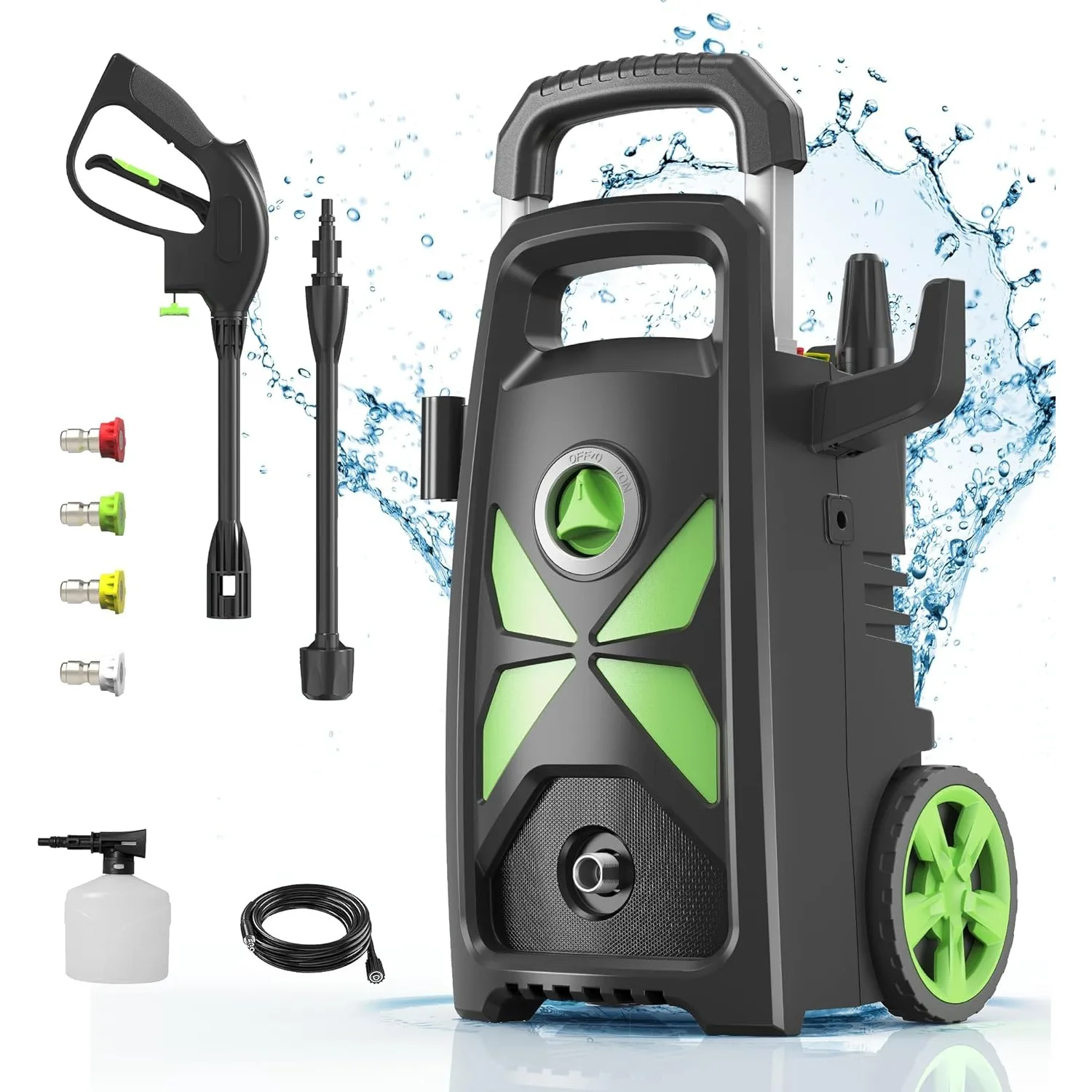 NEW Electric Pressure Washer, 3500 Max PSI 2.4 GPM Power Washer w/ Telescopic Handle,w/ 4 Quick Connect Nozzles