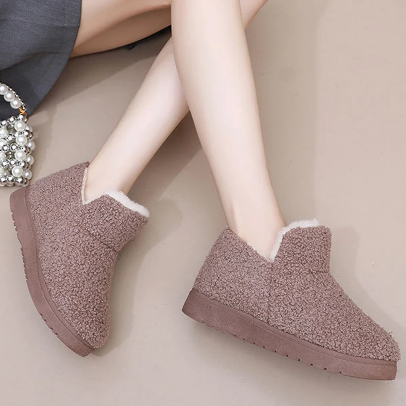 Buty Kobiety Śnieg Casual Boots Ladies Platform Shoes Woman Flat Keep Warm Ladies Shoes New Plush Winter Woman Boots Botas Mujer