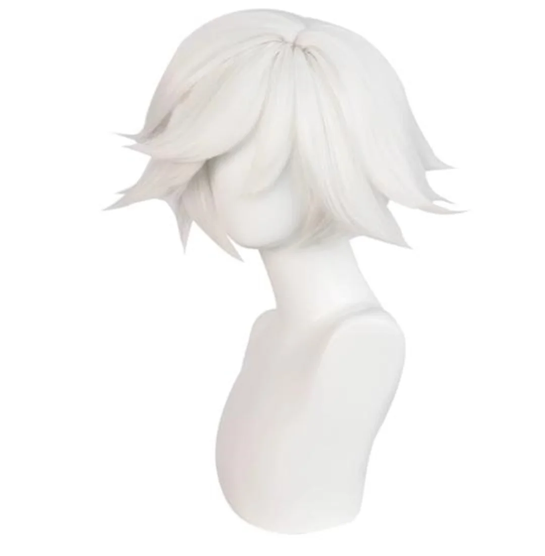 Hotel Cosplay Angel Dust Wig, White Styling Short Hair Halloween Anime Party Wig view 4