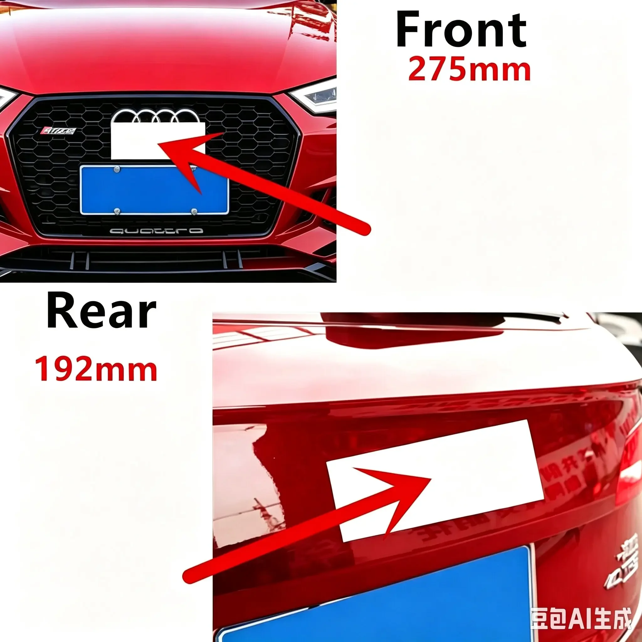 Overlap 4 Ring logo ABS Silver/Black Car Hood Front Bonnet Grill Rear Trunk Emblem Badge Sticker For Audi A1