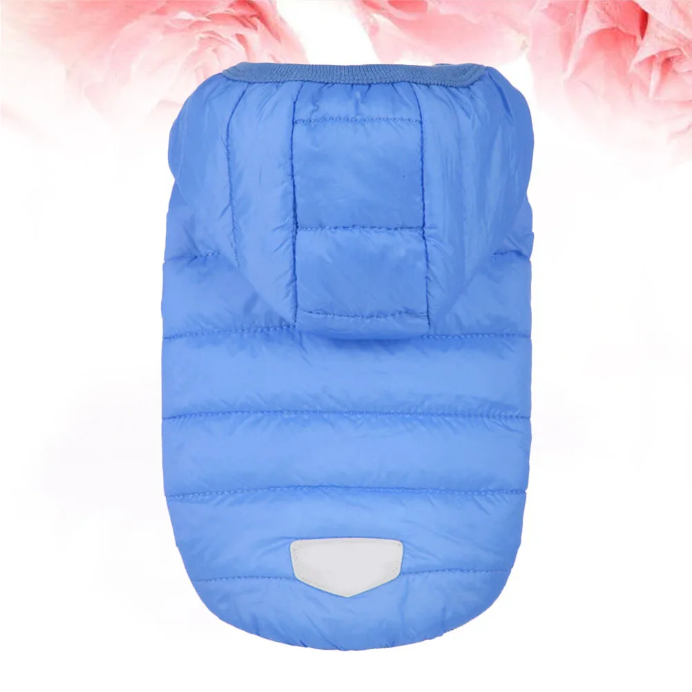 

Pet Winter Cotton Jacket For Small Dogs, Soft Warm Hoodie Vest For Puppy Outdoor Walking Jogging, Blue Xs Size