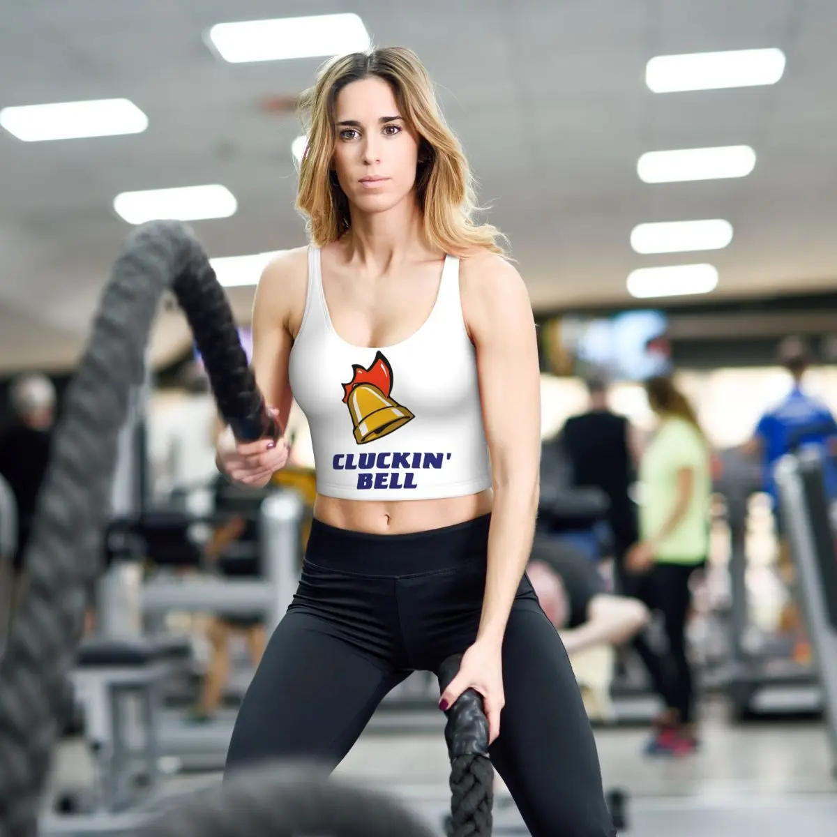مخصص Cluckin Bell GTA سان أندرياس المرأة سترة رياضية حمالات الصدر الصالة الرياضية تجريب عالية التأثير اليوغا المحاصيل تانك القمم #1