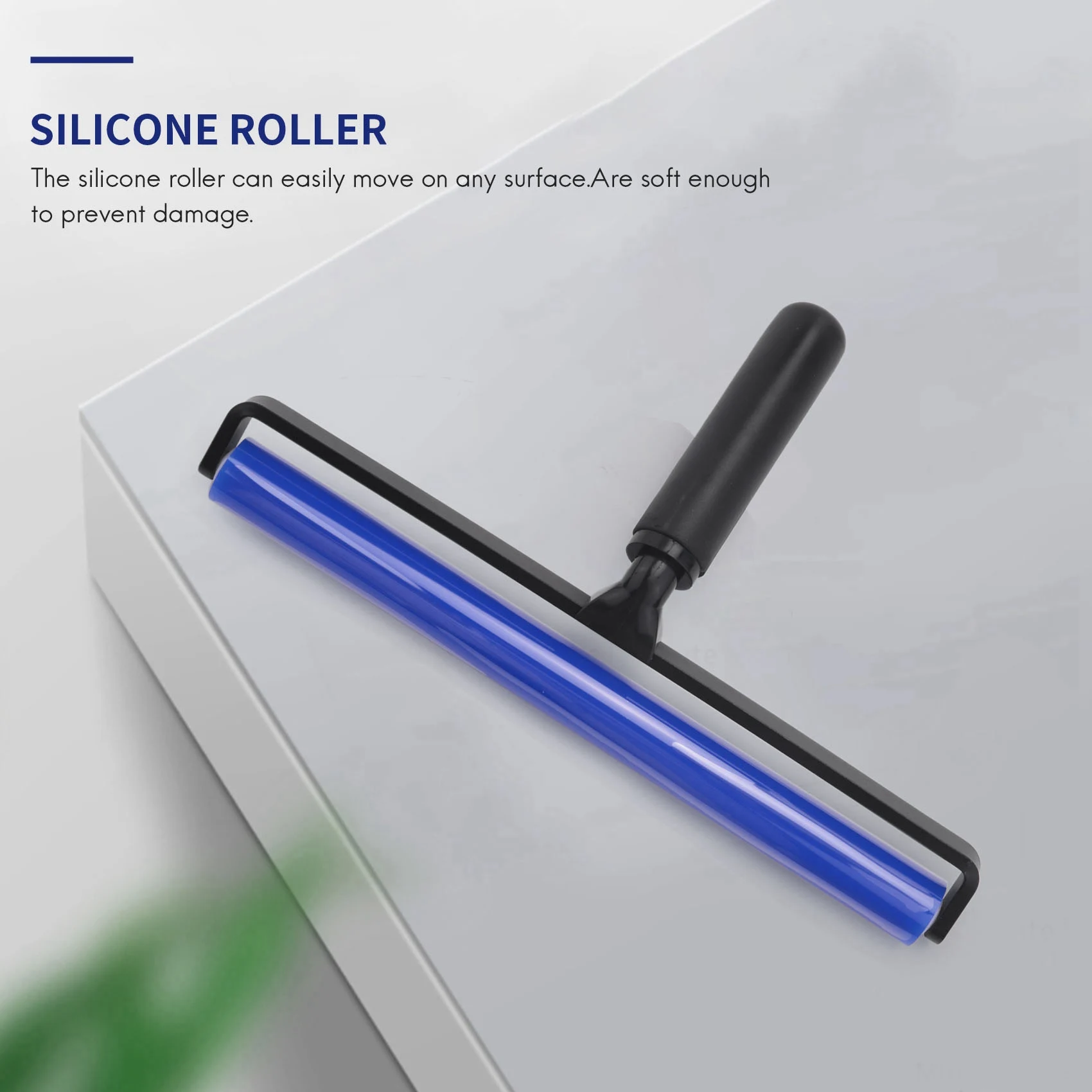 12 Inch Wide Glue Silicone Soft Rubber Pasting Roller Squeegee Rolling Wheel Anti-Static Sticky Deadener Automotive