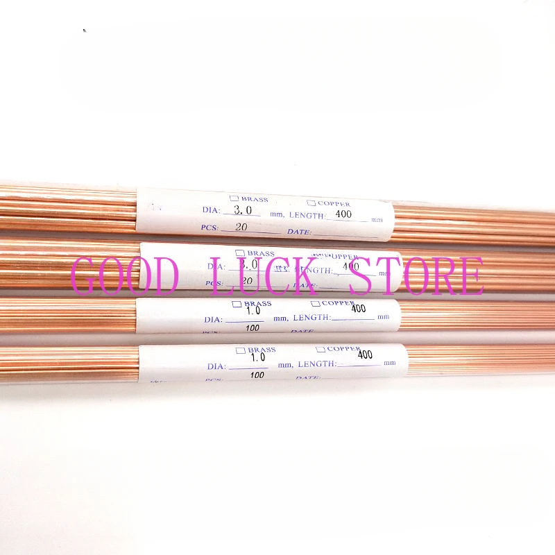 100pcs  Copper Tube,Drill EDM Copper Pipe,Drilling EDM Electrodes OD0.3-1.0,single Hole Electrode Tube L=400/500MM