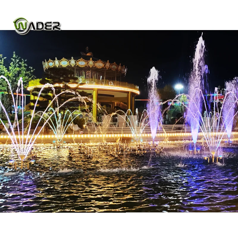 

Colorful Custom Round Dry Deck Floor Fountain Music Controlled Small Moving Water Fountain
