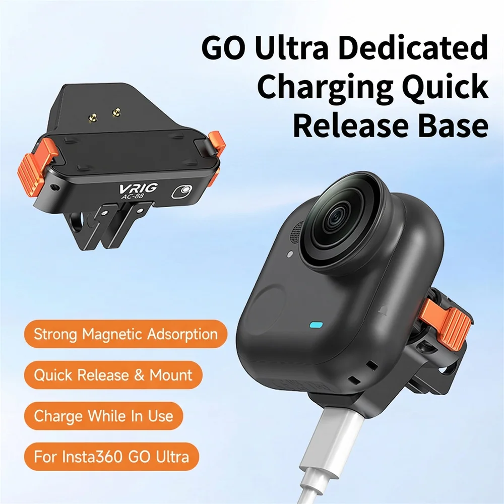 Adapter magnetyczny VRIG do ładowania Insta360 GO, ultraaluminiowa szybkozłączka z dwoma ząbkami + akcesoria rozszerzające 1/4 cala — zdjęcie produktu 7